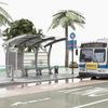 Outdoor urban furniture simple style steel structure bus stop shelter modern bus station