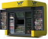 Outdoor food kiosk vending booth kiosks street store mall in metal frame with solar power system