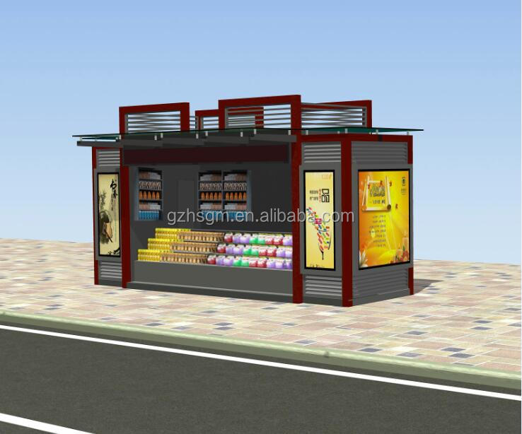 modern street retail and grocery kiosk booth