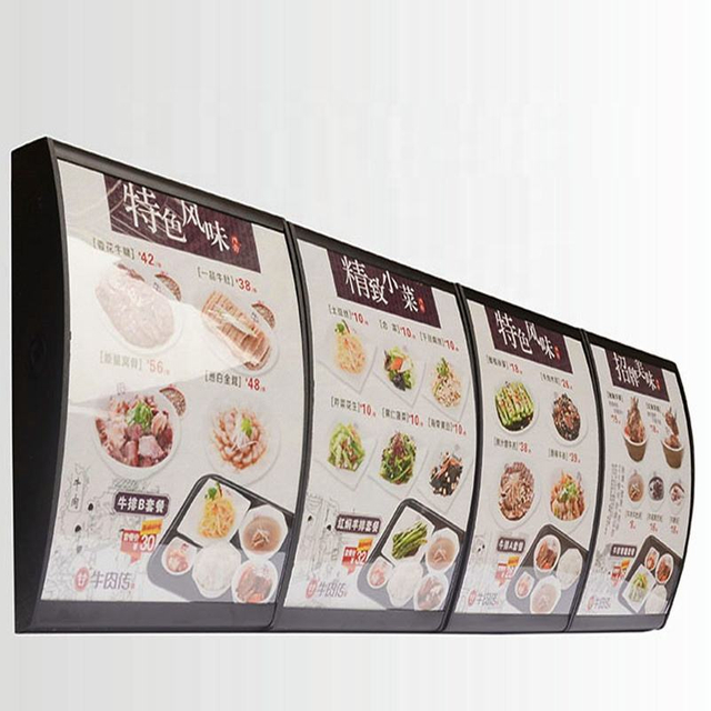 China factory high quality hanging lcd menu board advertising display indoor light box