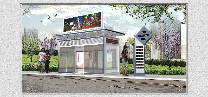 street furniture air conditioner bus transit shelter