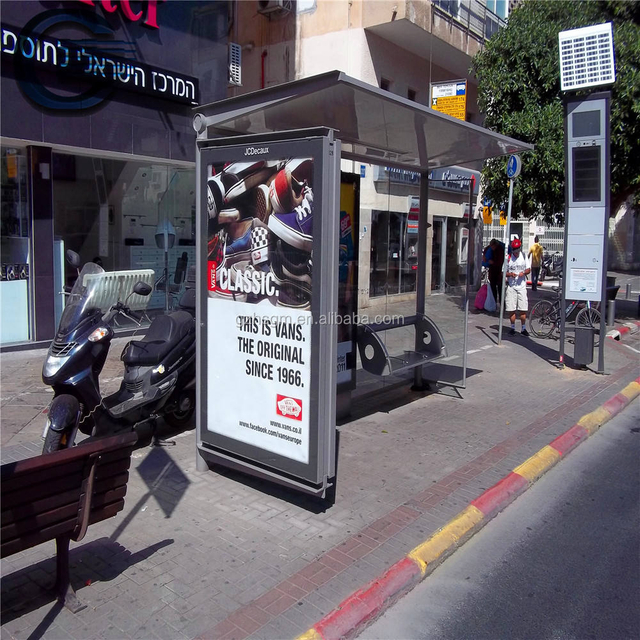 Green City Street Furniture Bus Stop Shelter with Advertising Panels