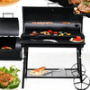 American high quality household portable twin wheels cover grill with a small grill for outdoor use