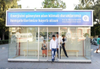 Air Conditioned Bus Stop Shelter with Waiting Chair inside