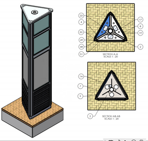 Outdoor bus stop shelter totem smart bus stop totem