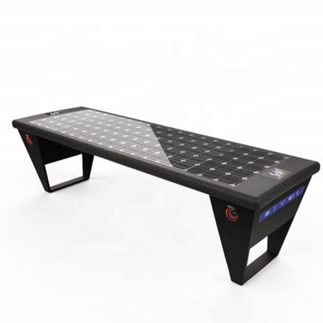 High quality modern urban furniture smart solar bench with led lights for outdoor usage