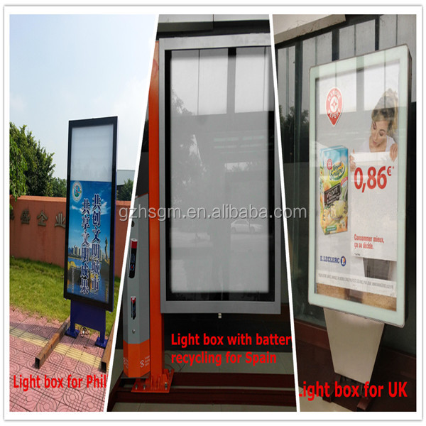 Outdoor mupi static LED back-lit light box poster advertising panel luminous sign for brand promotion