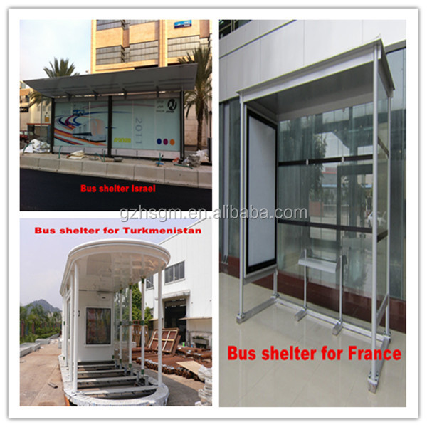 High Quality Stainless Steel Bus Stop Shelter with Street Retail Kiosk