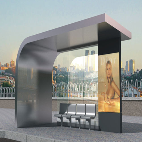 New Aluminium Big Premium Bus Stop Shelter with Advertising MUPI Light Box