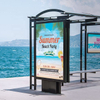 Outdoor advertising equipment vertical billboard double sides static/scrolling light box for bus stop shelter