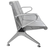 3-seat waiting room bench airport office salon stainless steel waiting chair with back