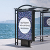 Outdoor advertising equipment vertical billboard double sides static/scrolling light box for bus stop shelter