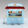 High quality metal street kiosk modern outdoor furniture fast food and coffee kiosk