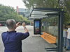 Solar powered bus shelter with led advertising light box bus station with bench