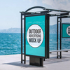 Outdoor advertising equipment vertical billboard double sides static/scrolling light box for bus stop shelter