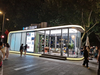Customized design retail outdoor food kiosk with combo vending machine for foods and drinks