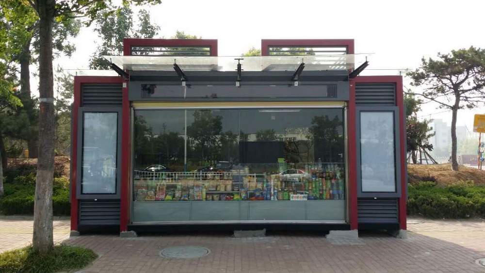 modern street retail and grocery kiosk booth