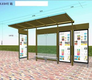 Smart bus stop shelter Outdoor advertising LED display screen