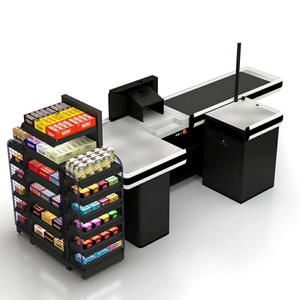 Supermarket equipments shelf goods showcase display rack with checkout counter