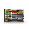 Curved Supermarket Shelves showcase retail display metal rack