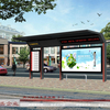 Smart bus stop shelter Outdoor advertising LED display screen bus waiting shed Urban furniture City street furniture manufacture
