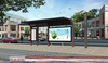 Smart bus stop shelter Outdoor advertising LED display screen bus waiting shed Urban furniture City street furniture manufacture