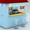 High quality metal street kiosk modern outdoor furniture fast food and coffee kiosk