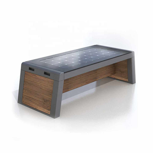 Solar outdoor furniture modern urban bench with smart technology and a USB charging port