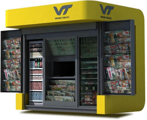 Outdoor food kiosk vending booth kiosks street store mall in metal frame with solar power system